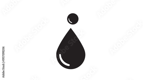 Water drop splash isolated on white background minimalist flat design vector illustration