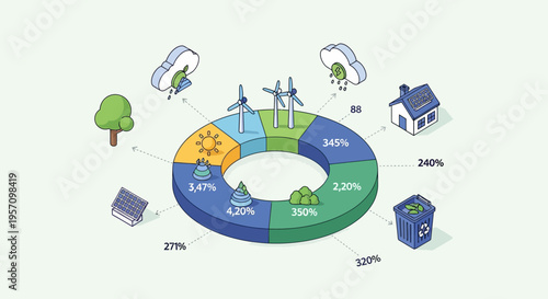 Set of 8 eco friendly infographic elements vector