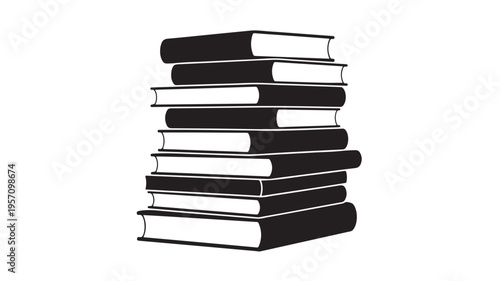 Stack of books education knowledge learning vector illustration flat design