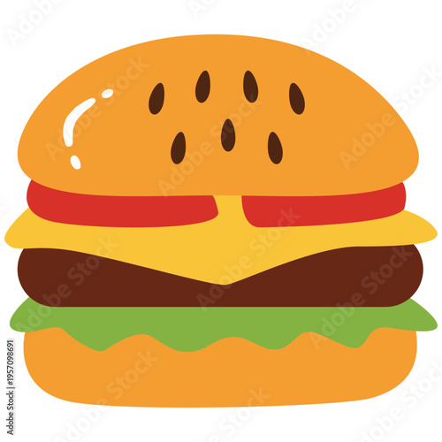 hamburger flat vector illustration
