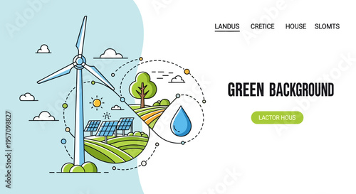 Set of eco friendly icons vector, green background
