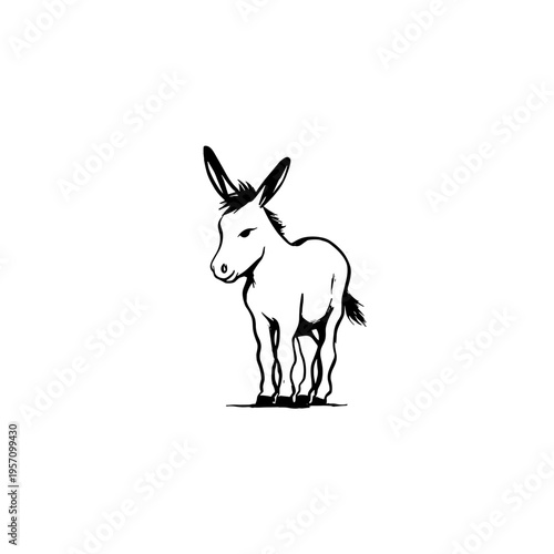 mule. mule simple black and white line art vector logo