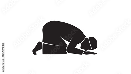 Person sleeping peacefully on side vector illustration flat design black and white
