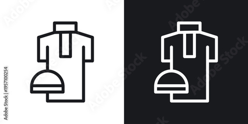 Ramadan clothes icon set in black and white stroke lines
