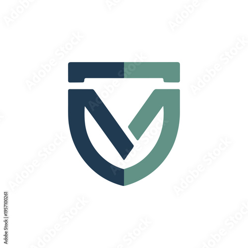 Shield logo with checkmark in blue and green colors