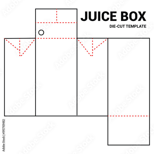 juice box die cut editable template design