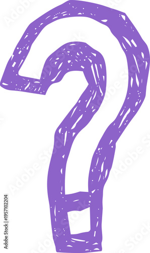 Question Mark Crayon Chalk Punctuation Sketch Doodle Hand Drawn