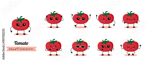 Cute cartoon tomato with arms and legs