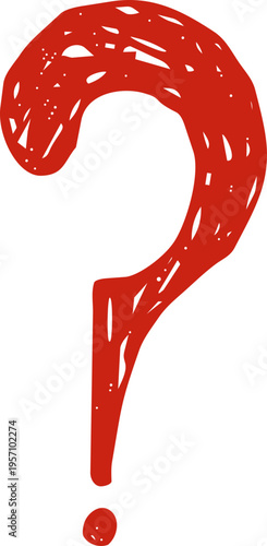 Question Mark Crayon Chalk Punctuation Sketch Doodle Hand Drawn