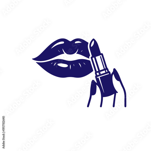 Ladies Lips with Lipstick Icon