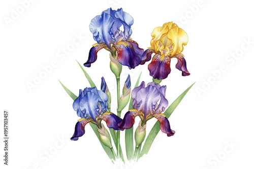 iris flowers isolated on white