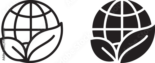 Black and white illustration of two cocoa beans in different stages of processing or development