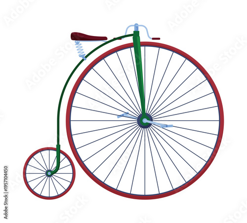 Vintage high wheel bike vector design displaying classic features of early bicycle models in a simple style