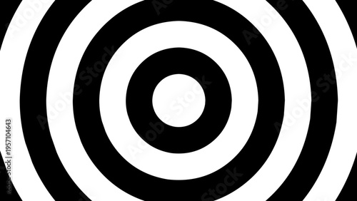 Hypnotic Black and White Concentric Circle Pattern Design Creating a Captivating Optical Illusion Effect or Dynamic Background