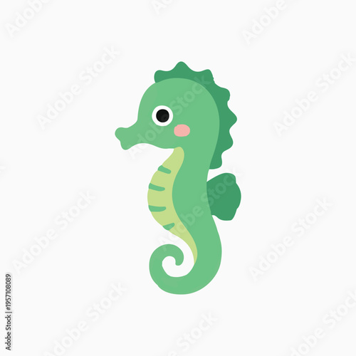 Cute cartoon sea horse fish 