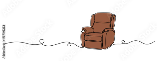 Recliner chair sitting idle on plain white background. no editable strokes