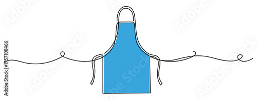 Apron hanging tied by straps in plain white studio setting. no editable strokes