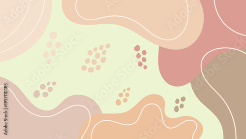 Earth-toned abstract pattern with organic flowing shapes in beige and brown hues. Minimal and calming design, ideal for branding, packaging, interior decor, and modern backgrounds.