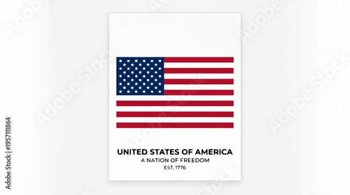 The American flag waves freely in the United States of America on a sunny day outside.