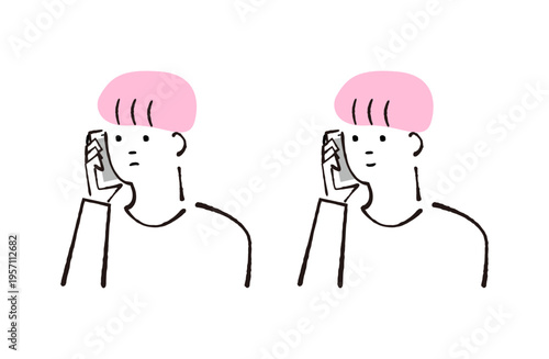 電話をする男性のイラスト