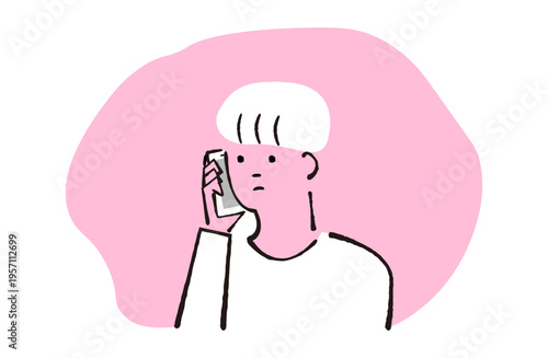 電話をする男性のイラスト