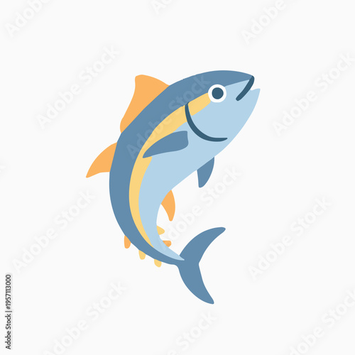 Cartoon Tuna Fish Characters and Illustrations Set