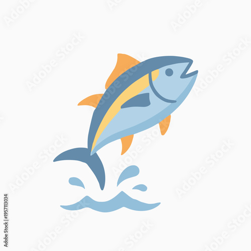 Cartoon Tuna Fish Characters and Illustrations Set