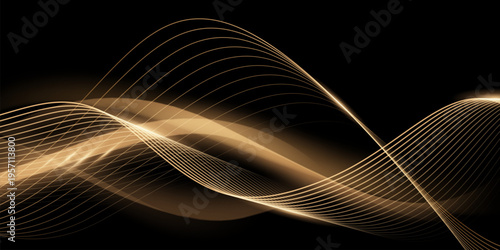 Abstract modern design black background with luxury golden elements vector illustration.