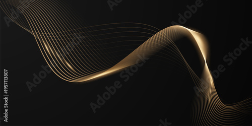 Abstract modern design black background with luxury golden elements vector illustration.
