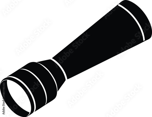 Flashlight torch light flat design vector icon illustration