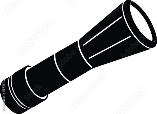 Vintage Spyglass Telescope Icon Vector Graphic Illustration