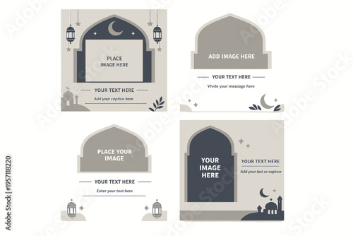 Ramadan Social Media Post Template Set Clean Style