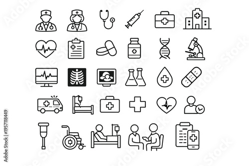 Healthcare and Medical Line Icons Collection