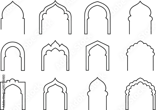 Minimal Islamic Door Arch Collection Set