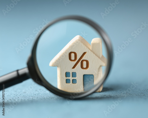 Banking products for purchasing real estate: visualization of low interest rates and transparent loan terms.