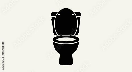 Toilet Icon – Bathroom WC Seat Silhouette Vector Illustration