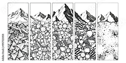 Red and blue glowing neon light trails on black dark background