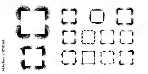 Green tropical palm leaves and branch collection on white background