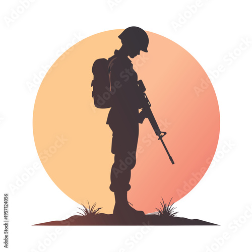 Veteran Memorial Concept Featuring male Soldier Figure