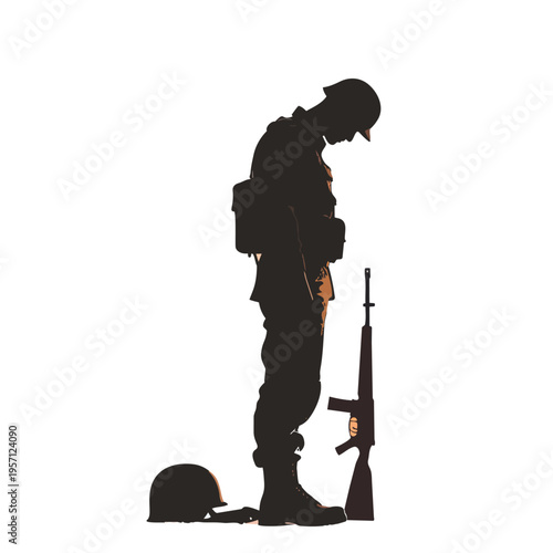 Remembrance Day Silhouette Of Soldier