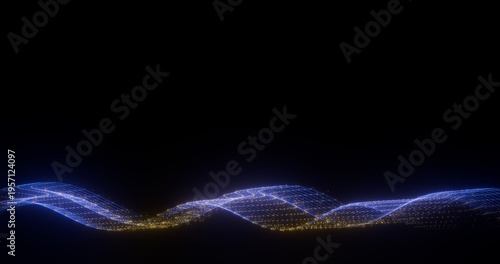 Abstract Glowing Gradient Curved Lines Background, Futuristic Technology Light Design:Blue