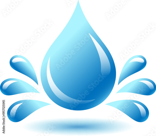 Cartoon blue water drop