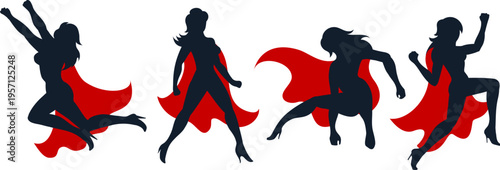 Female superhero in fighting pose