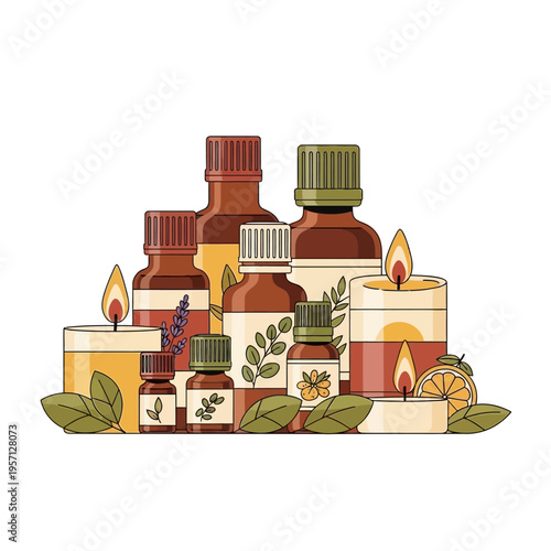 Aromatherapy Essential Oils and Scented Candles for Wellness and Relaxation