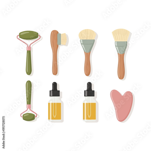 Beauty Tools for Facial Massage Skin Care and Makeup Applications