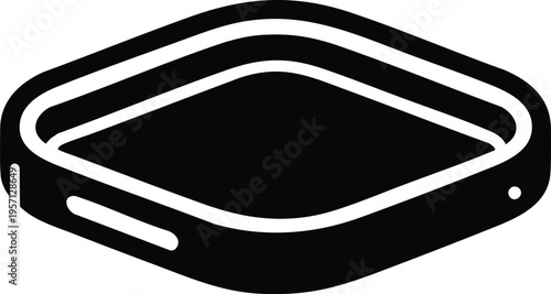 Black fitness tracker band minimalist wearable technology icon for health and activity monitoring isolated on white background