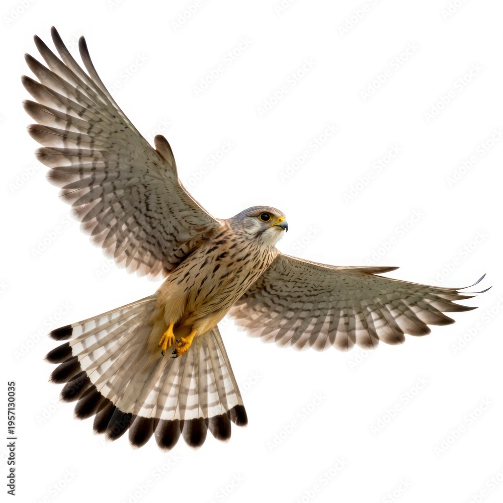 Fototapeta premium Bird in Flight Isolated on White Background