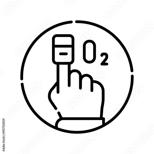 Oxygen Saturation Icon Professional UI Symbol for SpO2 Blood Oxygen