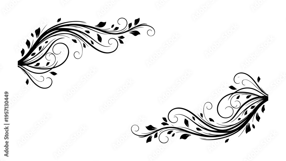 Fototapeta premium Floral elegant classic border frame ornamental illustration