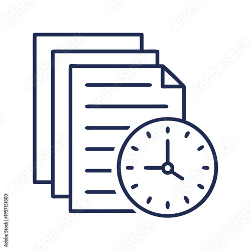 An alarm clock sits atop a school book to represent a business deadline and the concept that time is money through effective time management and a strict schedule